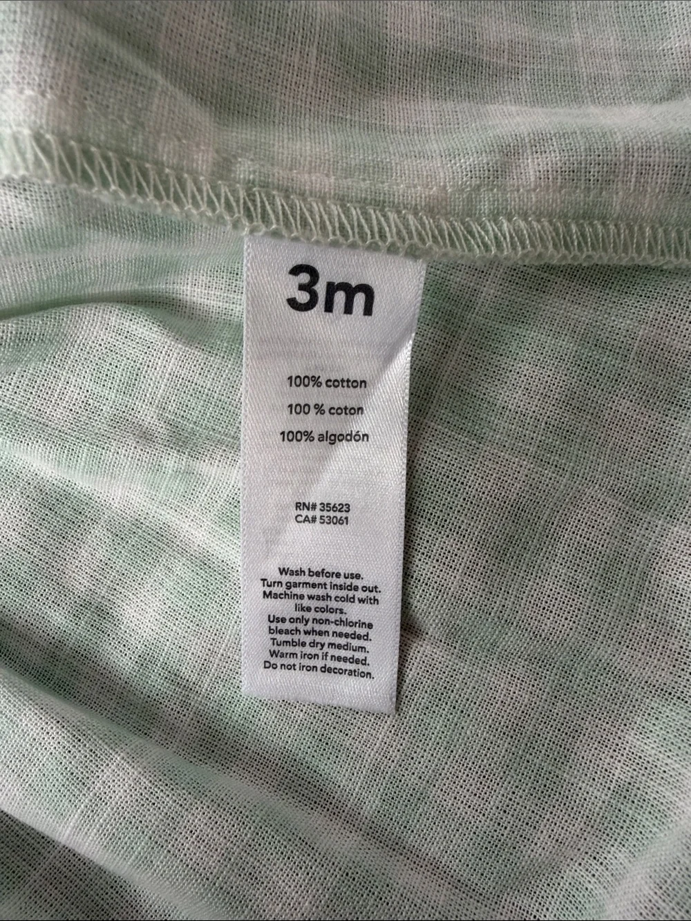 Carter's Just One You Baby Girls' Gingham Dress Green Plaid Size 3M NWT